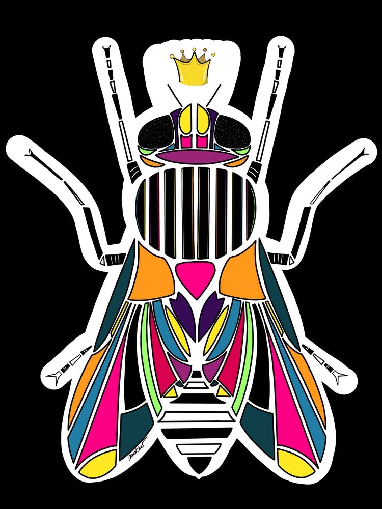 Fly High, a mosaic colorful fly