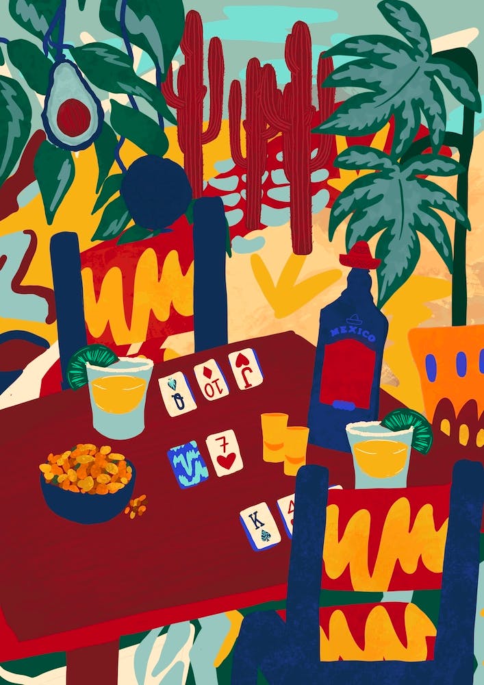 Tequila And Cards Mexico