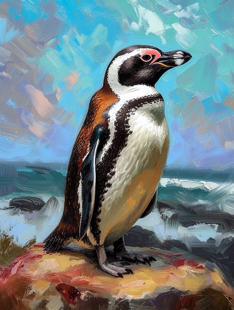 African Penguin King George Island Oil Painting 3