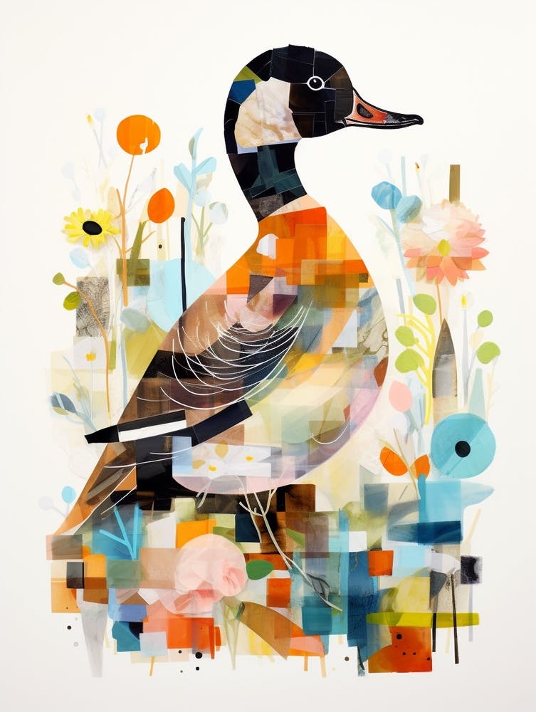 Bird Painting Collage Duck 1