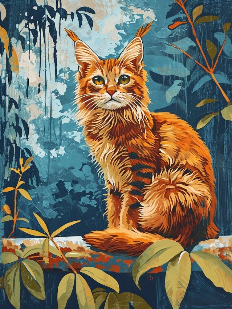 Somali Cat Relief Illustration 3
