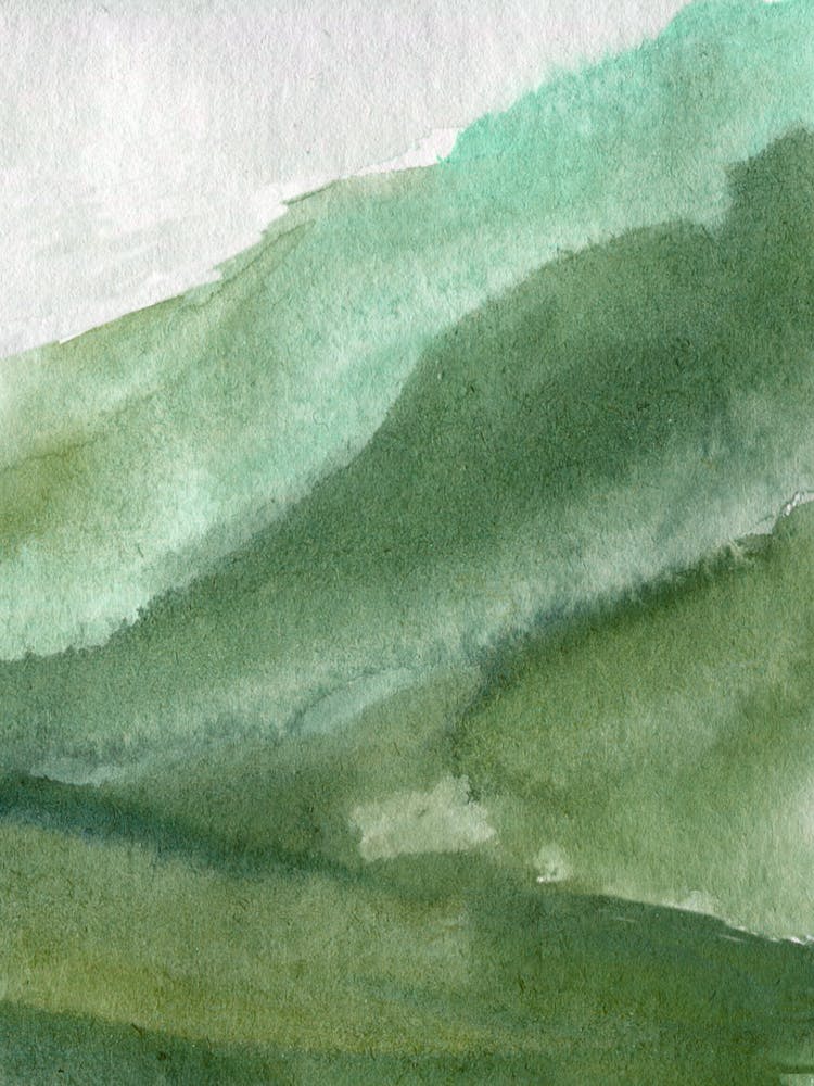Grüne Hügel Aquarellmalerei