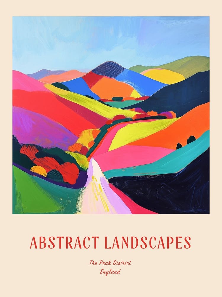 Colourful Abstract The Peak District England 3 Poster