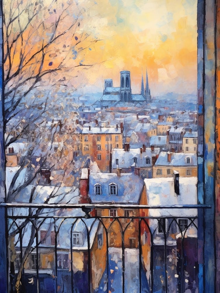 Winterstadtlandschaft Paris France 4