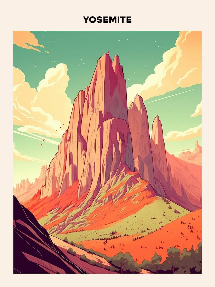 Yosemite Mid-Century Reiseposter