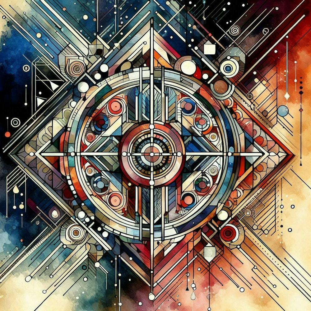 Abstract Painting dimon circle square 