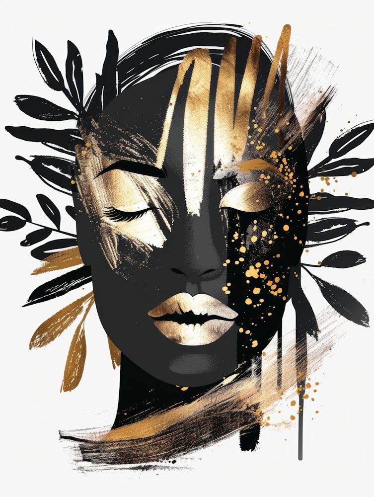 Gold And Black Canvas Print 3