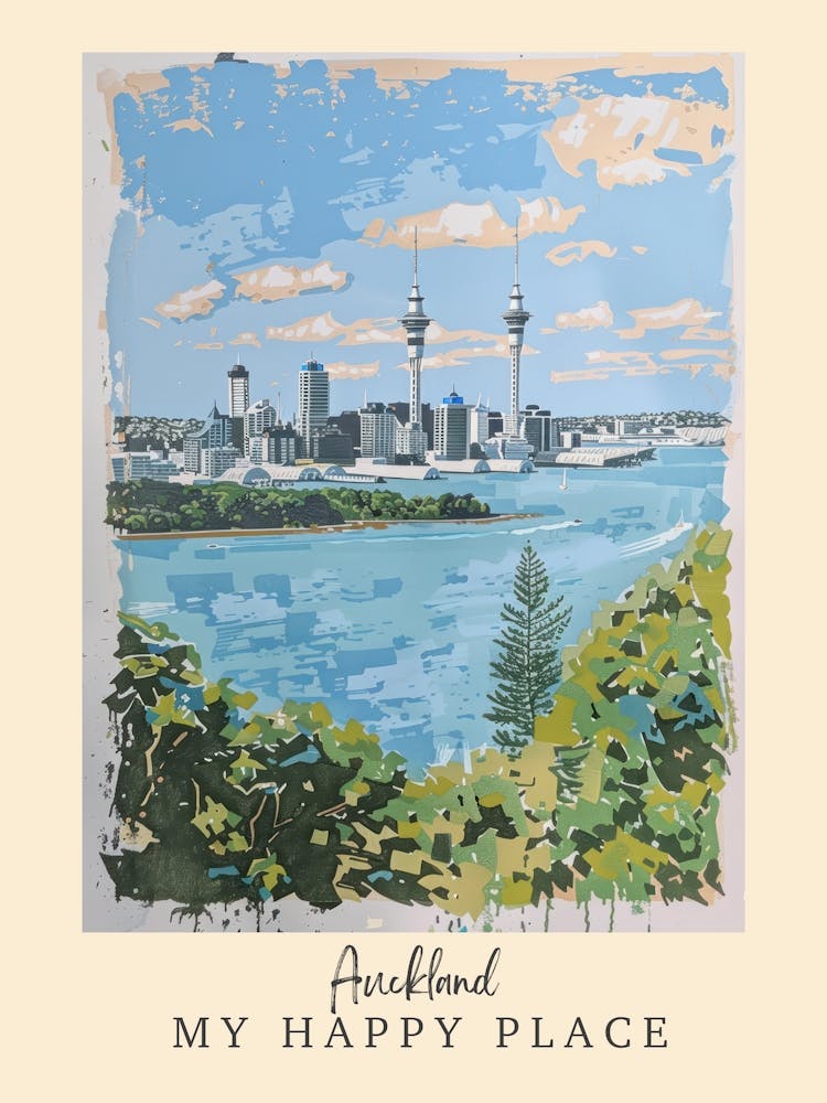 My Happy Place Auckland 1 Travel Poster