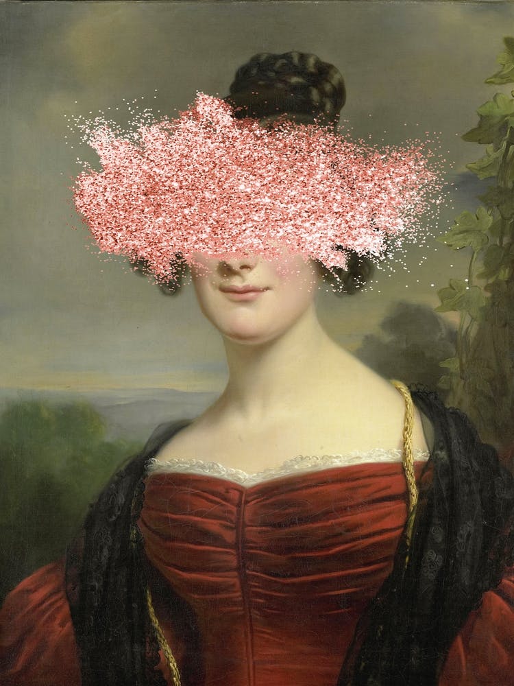 Renaissance Glitzer-Splash - Verfremdete Kunst