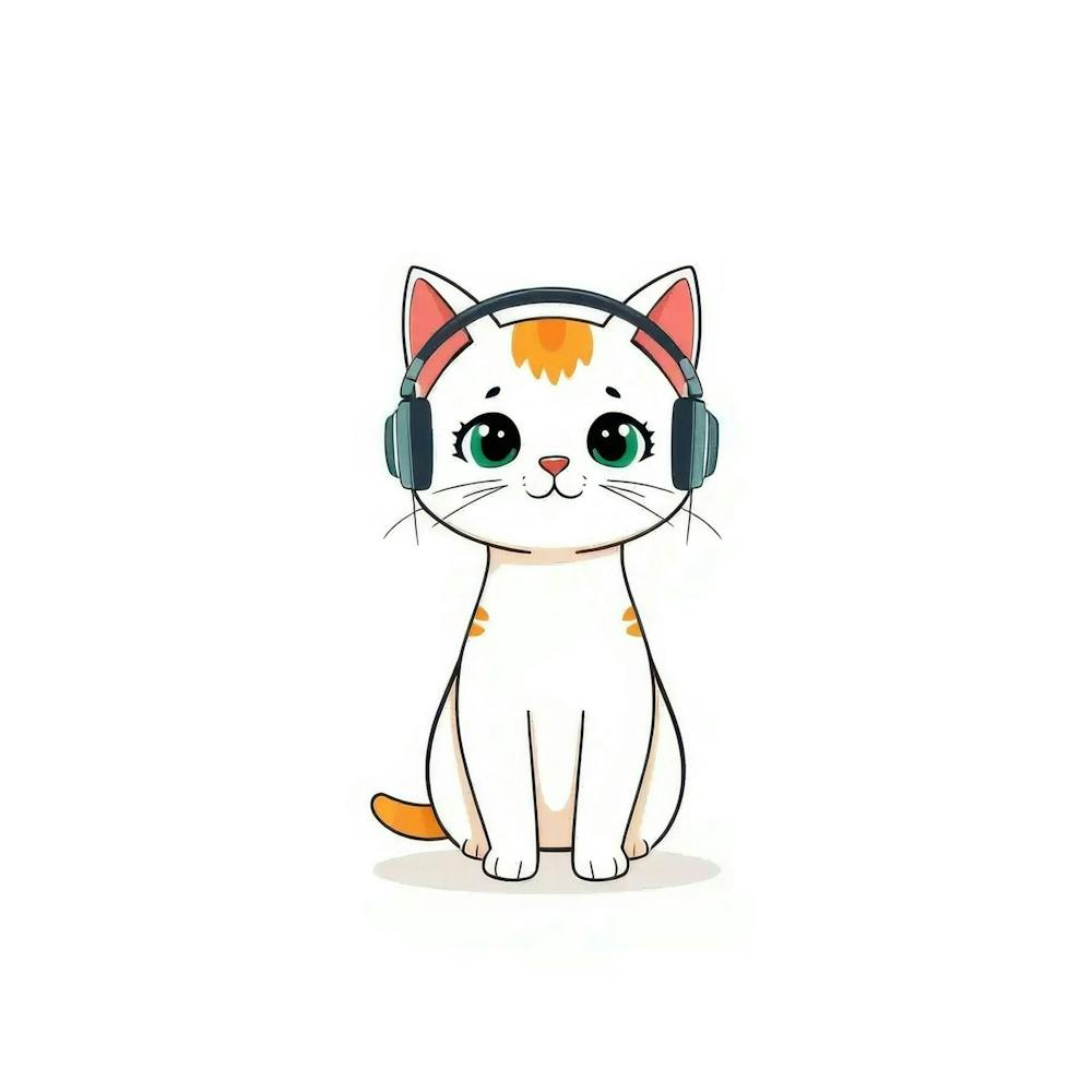 Cat With Headphones
