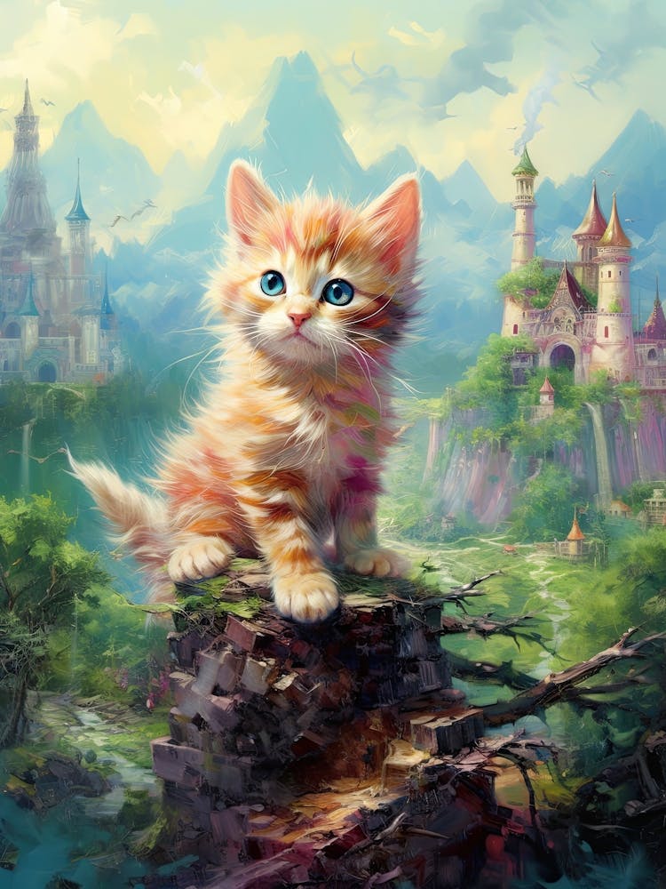 Cute Fantasy Vintage Kitten Kitsch 3