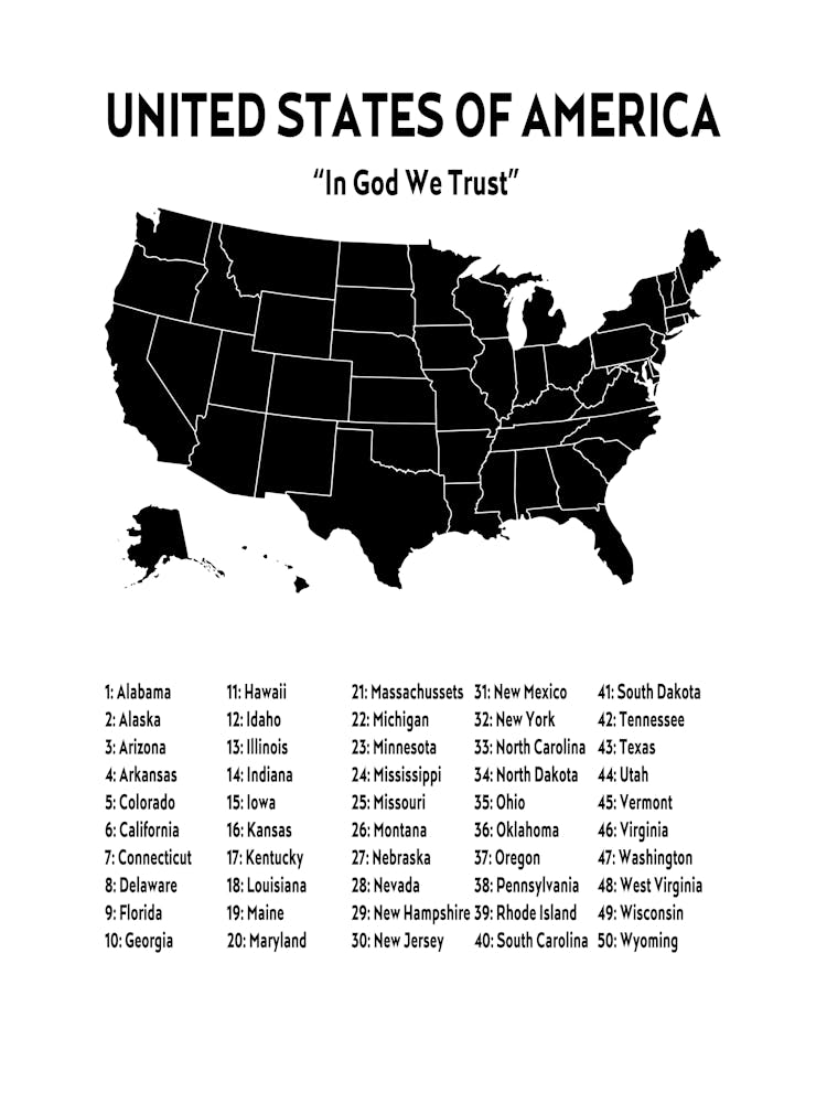 United States Of America In God We Trust Print