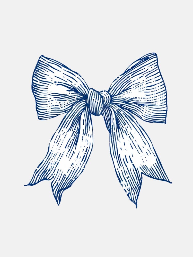 Navy Blue Coastal Striped Bow