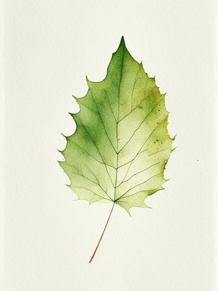 Sycamore Leaf Minimalist Watercolour 4