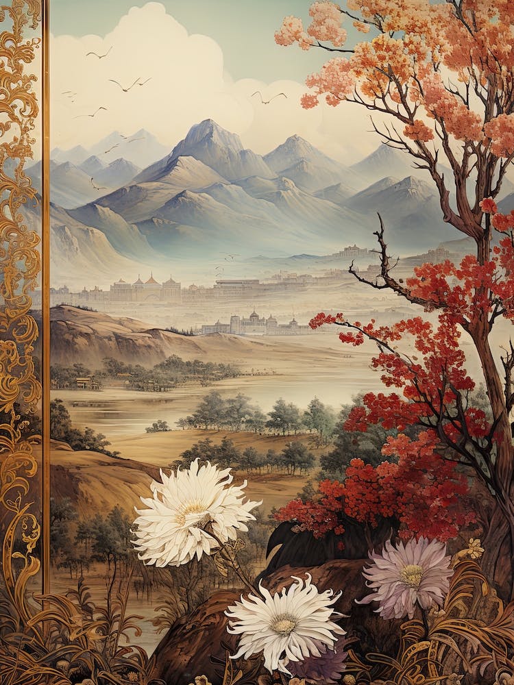 Chrysanthemum Flower Victorian Style 0