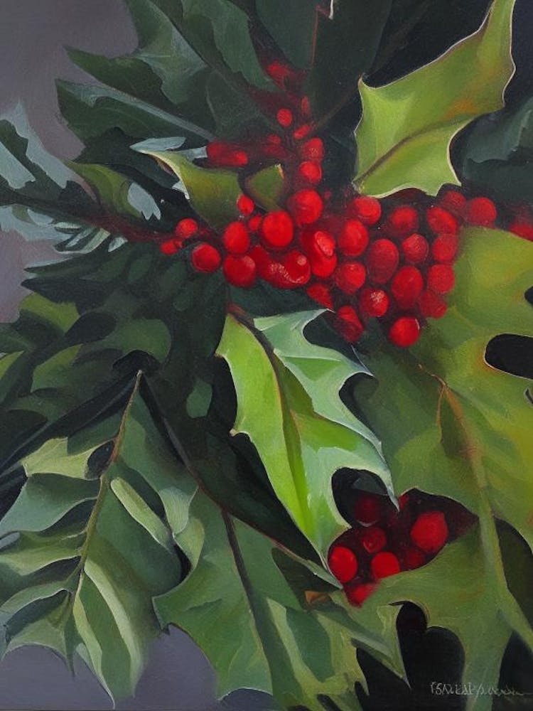 Long Eared Holly Fern Cézanne Style