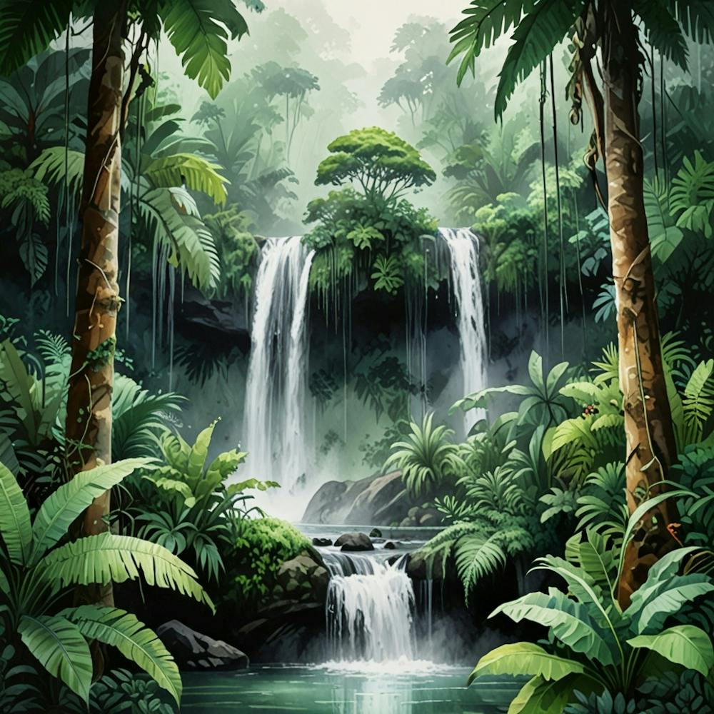 Waterfall In The Jungle 1
