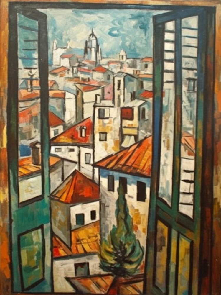 Window View Of Venice Of In The Style Of Cubism 2