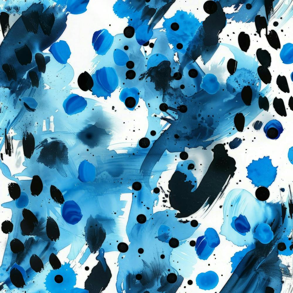Abstract Blue And Black Abstract Painting