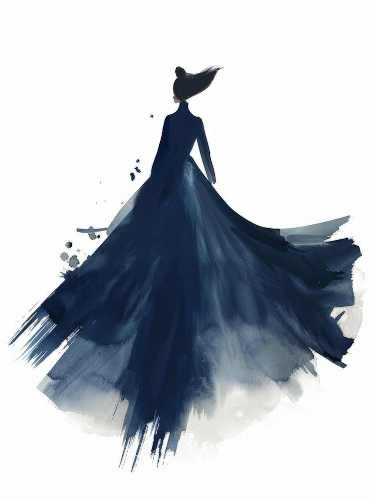 Chinese Woman In Blue Dress