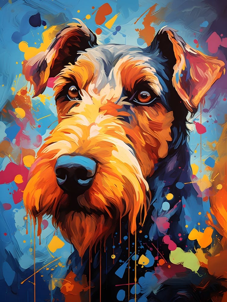 Airedale Terrier Pop Art Painting