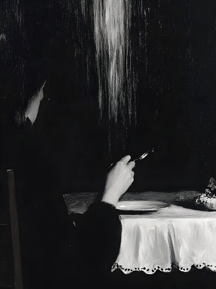 Dark Gothic Woman At A Table