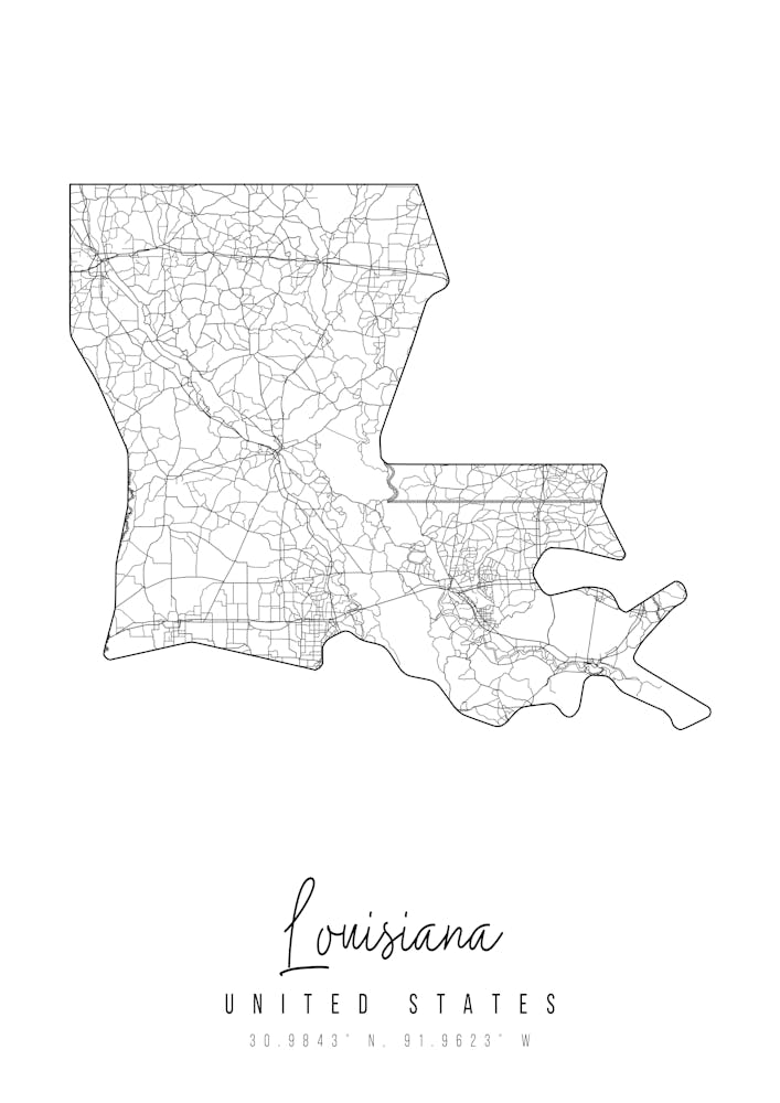 Louisiana Minimale Straßenkarte