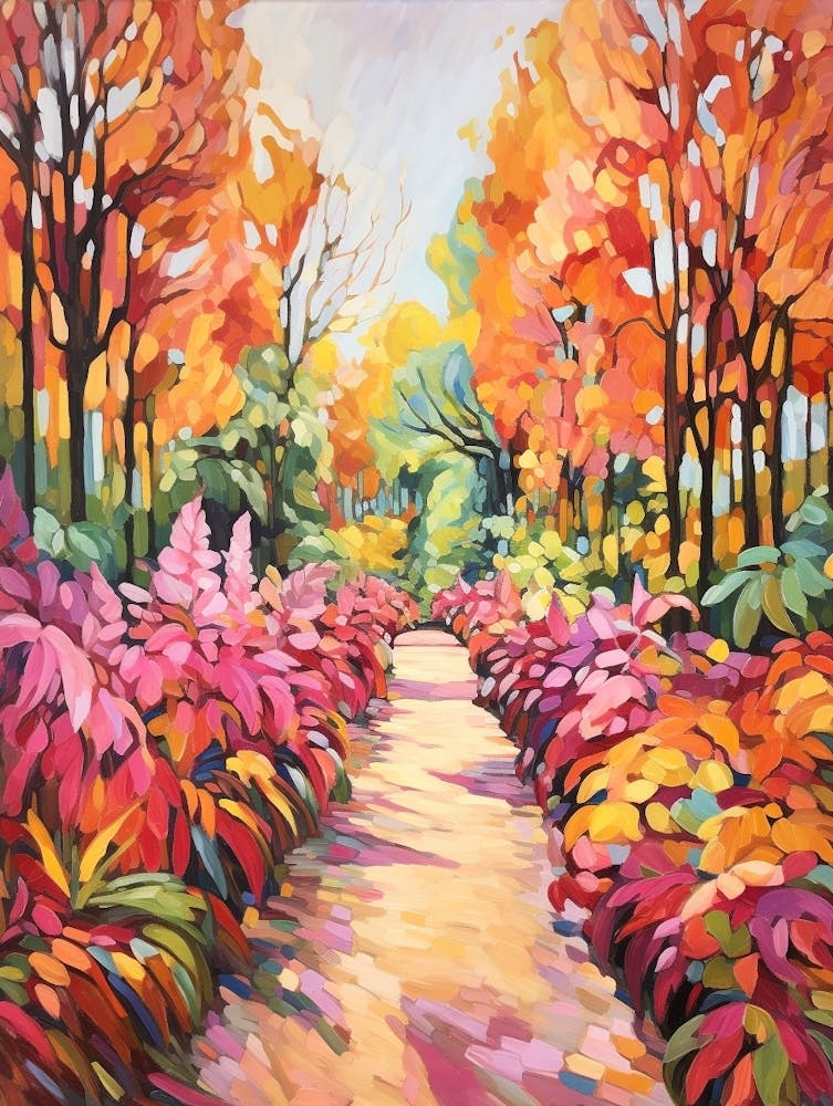 Autumn Gardens Painting Longwood Gardens Usa 1