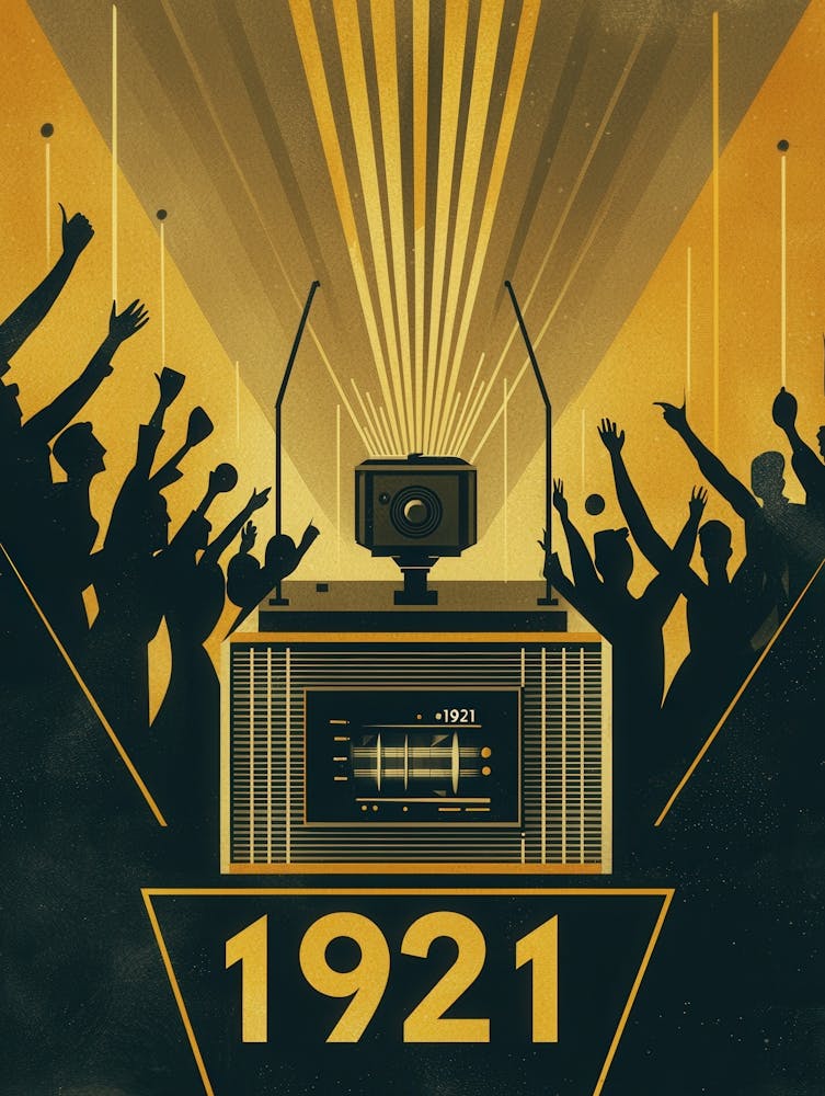 Aihrgdesign A Vintage Poster Celebrating The First Radio Spor 764802b6 B625 4af6 9d2b Bfaa115ec0b4 0