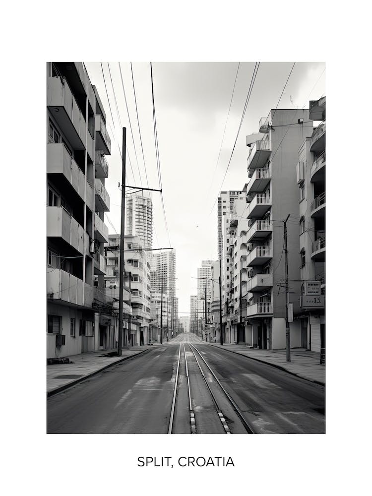 Poster Of Tel Aviv, Israel, Photography In Black And White 6