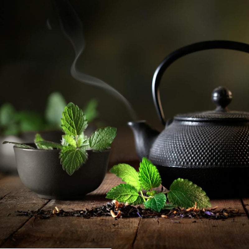 Black Tea With Mint Leaves