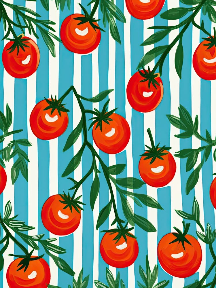 Cherry Tomatoes Summer Illustration 4