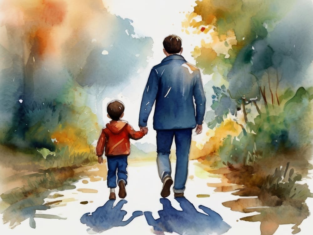 Father And Son Walking Father's Day 1