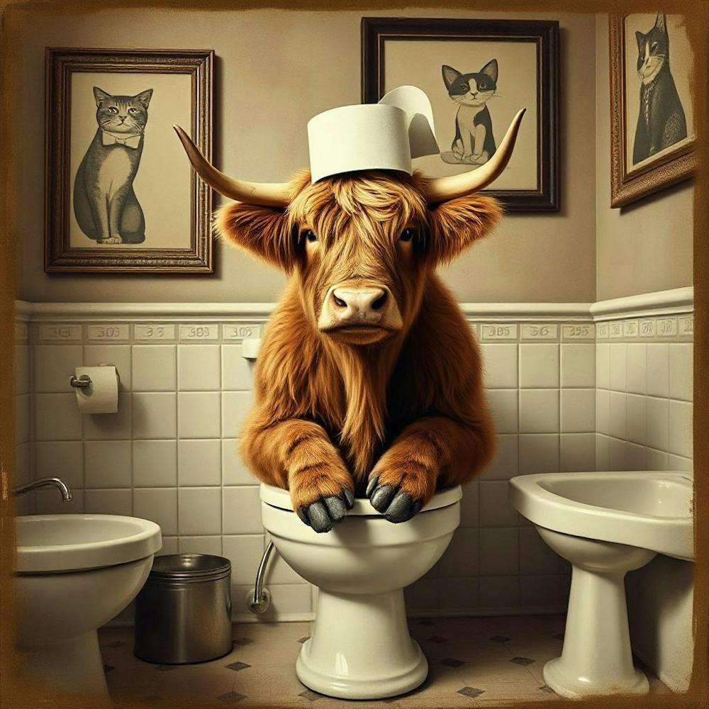 Cow In A Toilet