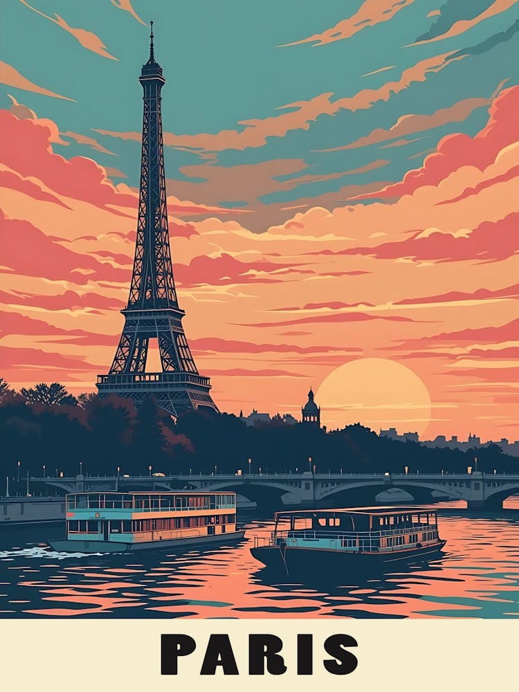 Paris Vintage Travel Poster 1