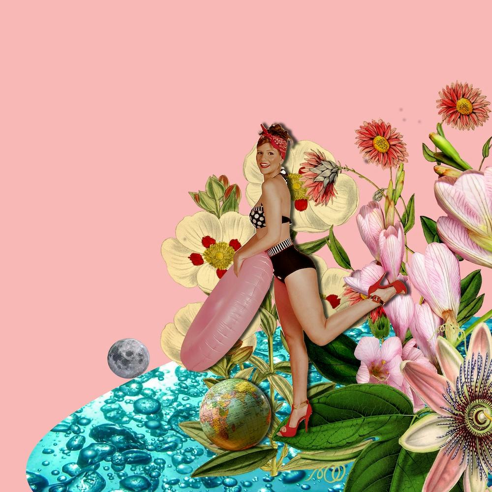 Girl On The Pool Square