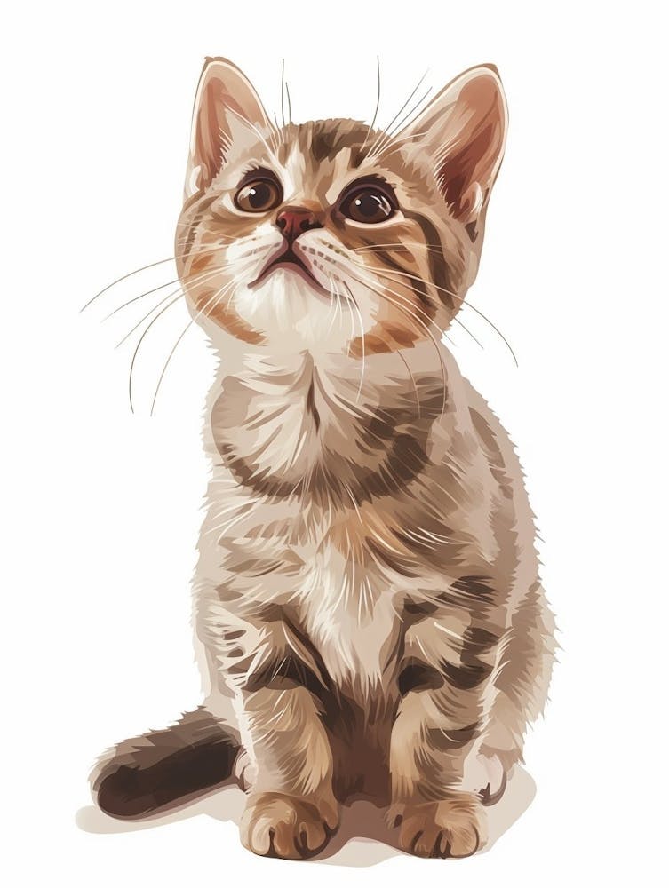 American Shorthair Cat Clipart Illustration 2