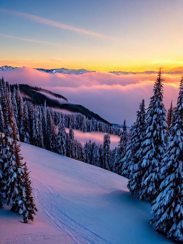 Kitzski Kitzbühel, Austria Sunrise Skiing Poster