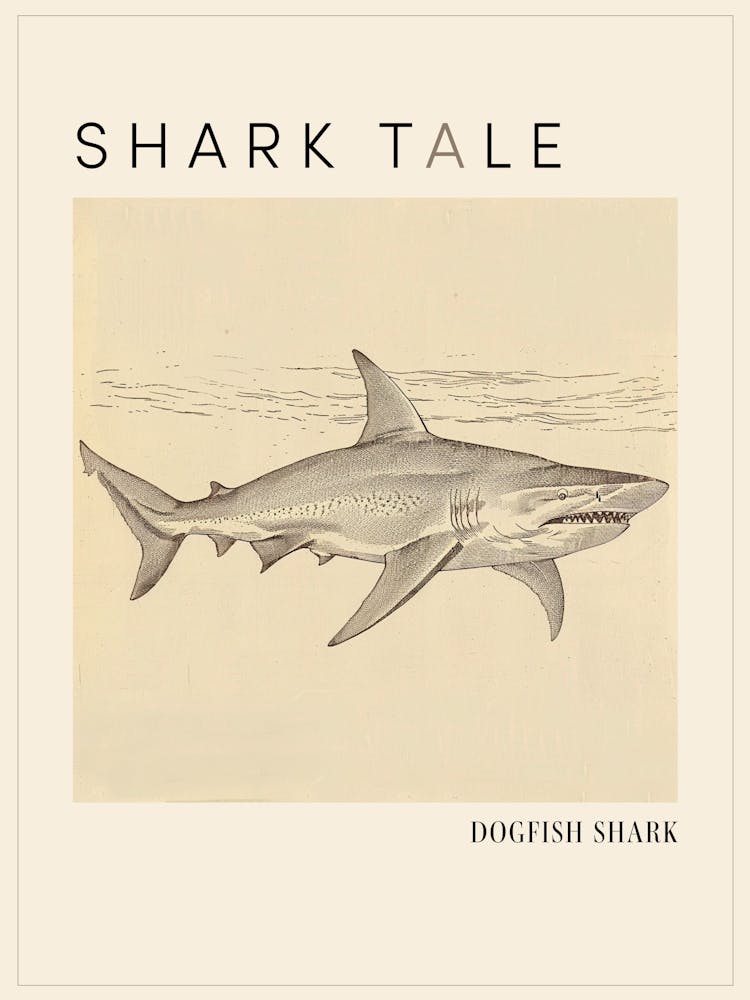Dogfish Shark Vintage Illustration 1 Poster