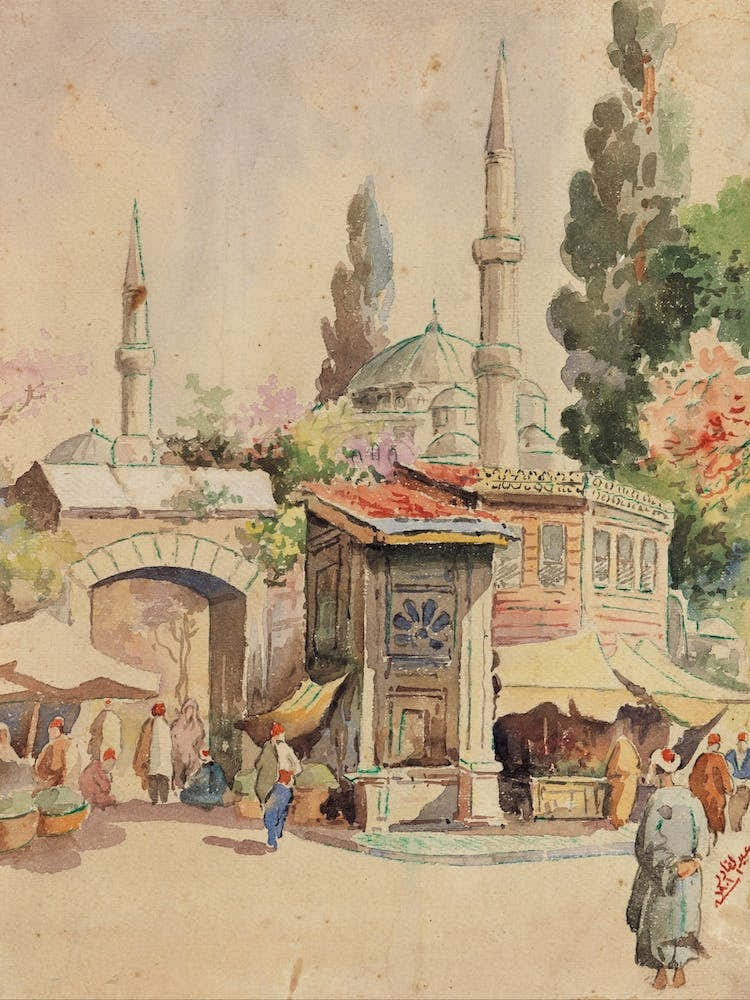 Ancient Gate Near Aya Sophia Mosque, Abdul Qadir Al Rassam
