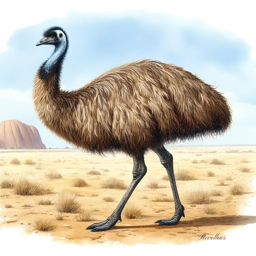 Ein Emu - Aquarell