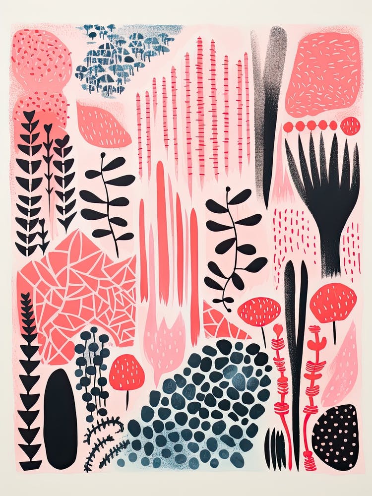 Sydney Royal Botanical Gardens Abstract Riso Style 2