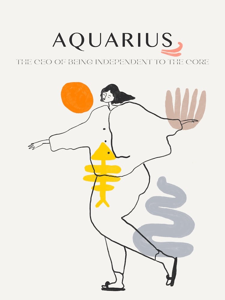 Aquarius Zodiac Sign One Line