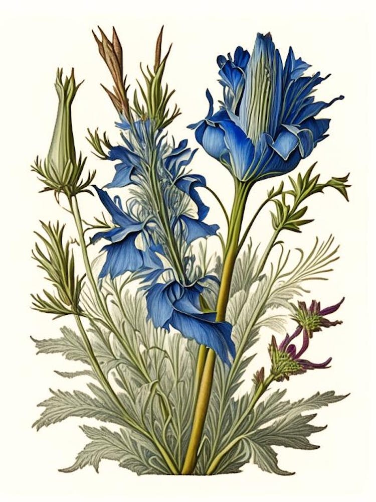 Chicory Herb Vintage Botanical