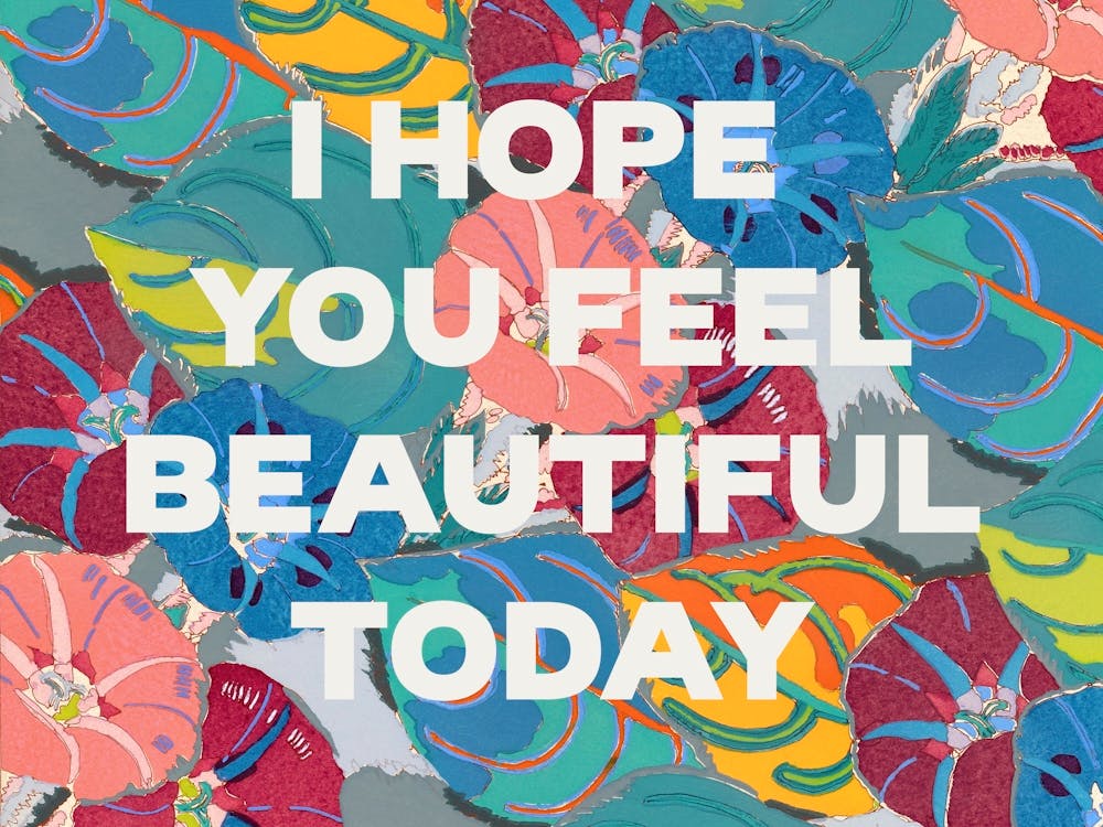 I Hope You Feel Beautiful Today. Quote on a Floral Pattern.