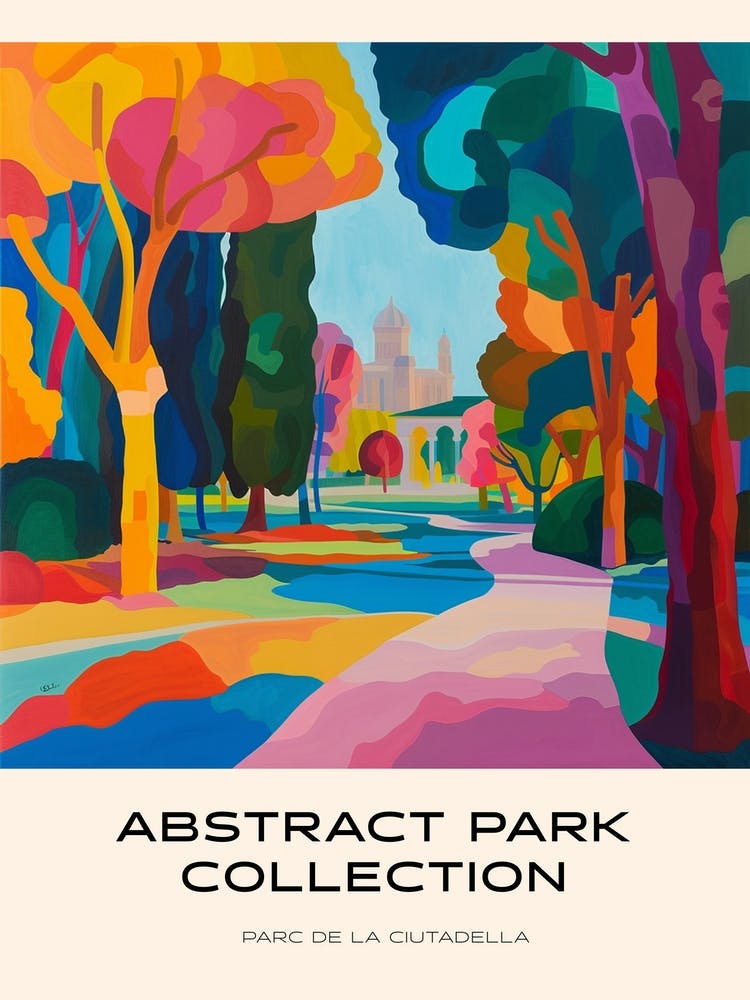 Abstract Park Collection Poster Parc De La Ciutadella Barcelona 2