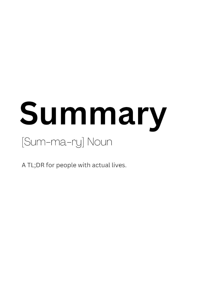 Summary Definition Meaning
