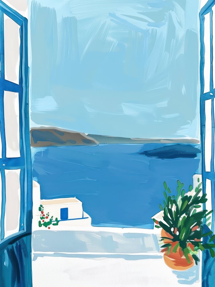 Travel Poster Happy Places Santorini 1