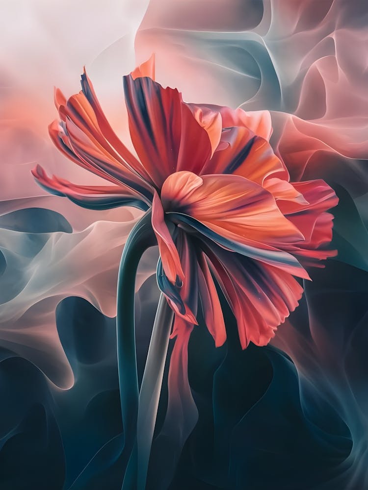 Abstrakte Blume Leinwandkunst