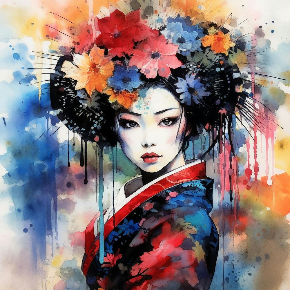 Alcohol Ink Geisha 4
